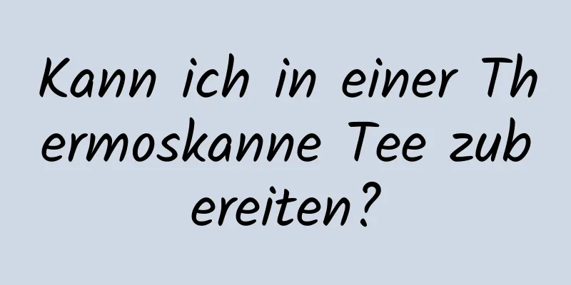 Kann ich in einer Thermoskanne Tee zubereiten?