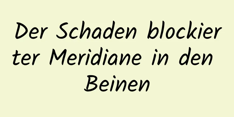Der Schaden blockierter Meridiane in den Beinen