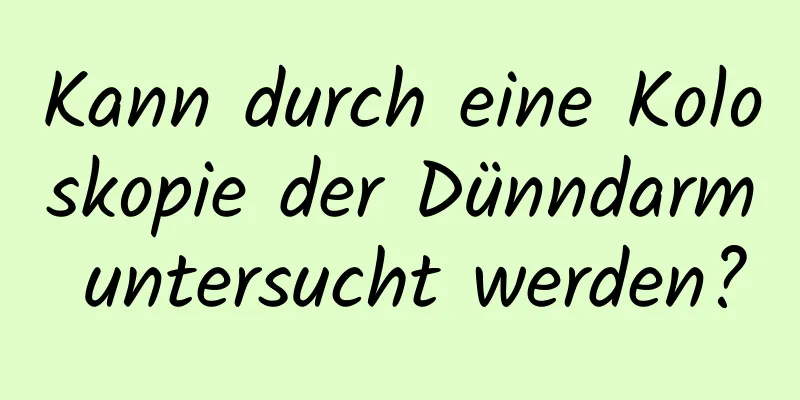 Kann durch eine Koloskopie der Dünndarm untersucht werden?