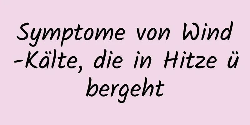 Symptome von Wind-Kälte, die in Hitze übergeht