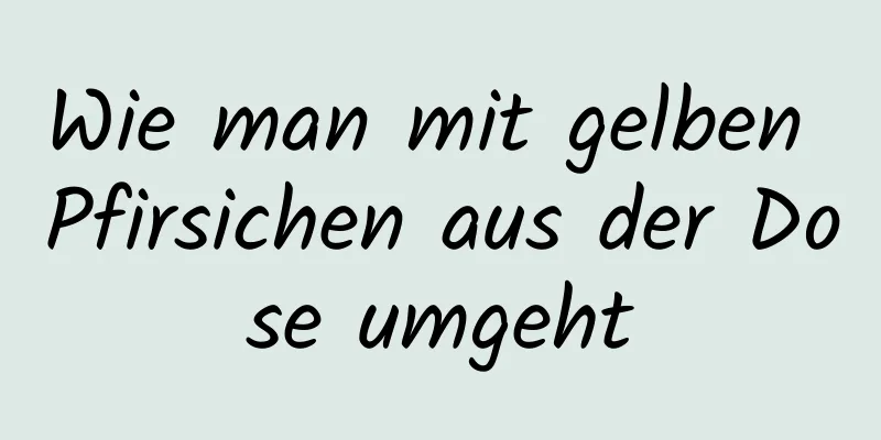 Wie man mit gelben Pfirsichen aus der Dose umgeht