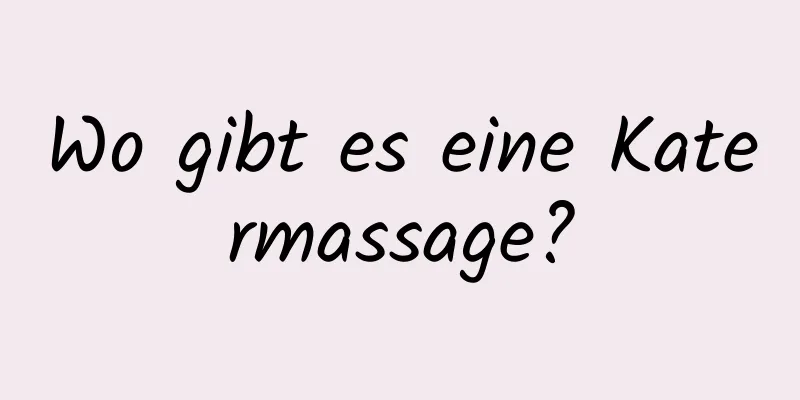 Wo gibt es eine Katermassage?