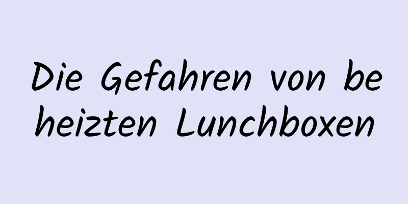 Die Gefahren von beheizten Lunchboxen