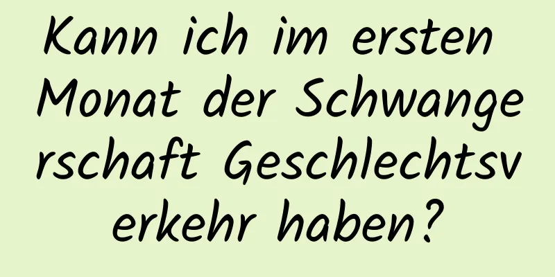 Kann ich im ersten Monat der Schwangerschaft Geschlechtsverkehr haben?