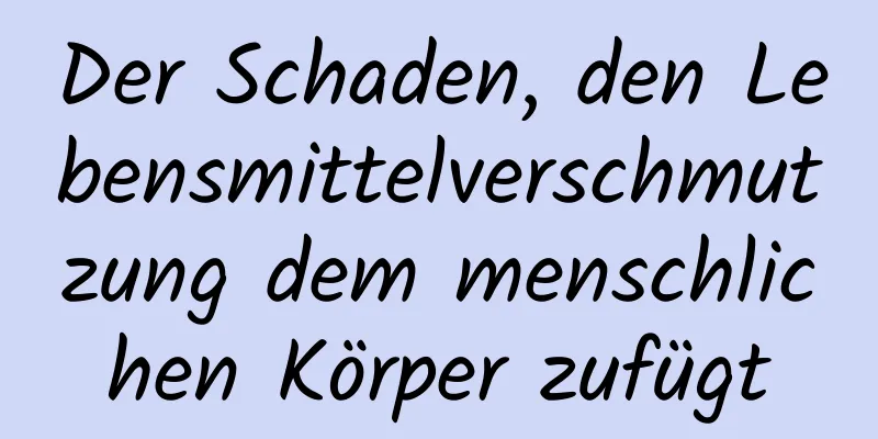 Der Schaden, den Lebensmittelverschmutzung dem menschlichen Körper zufügt