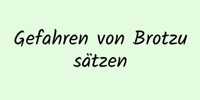 Gefahren von Brotzusätzen
