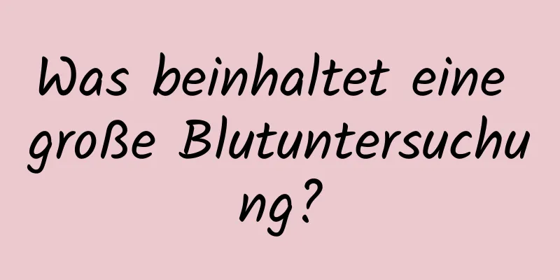 Was beinhaltet eine große Blutuntersuchung?