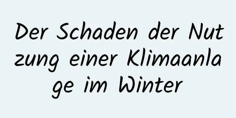 Der Schaden der Nutzung einer Klimaanlage im Winter