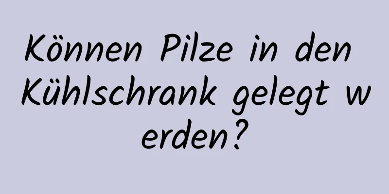 Können Pilze in den Kühlschrank gelegt werden?