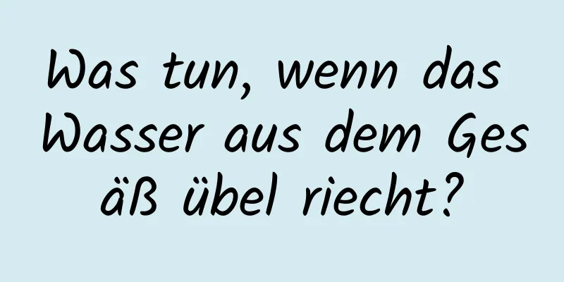 Was tun, wenn das Wasser aus dem Gesäß übel riecht?