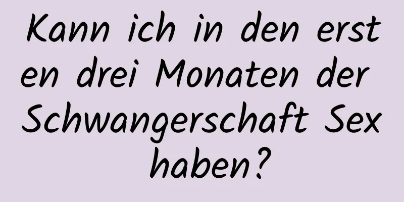 Kann ich in den ersten drei Monaten der Schwangerschaft Sex haben?