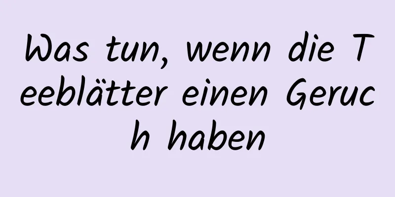 Was tun, wenn die Teeblätter einen Geruch haben