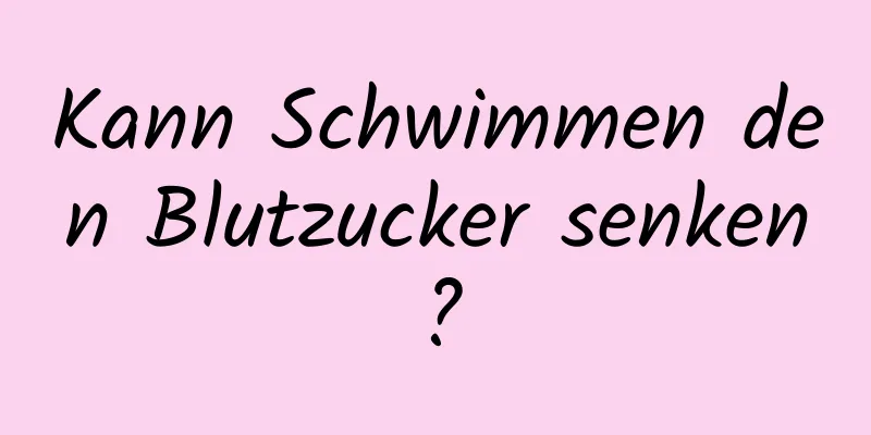 Kann Schwimmen den Blutzucker senken?