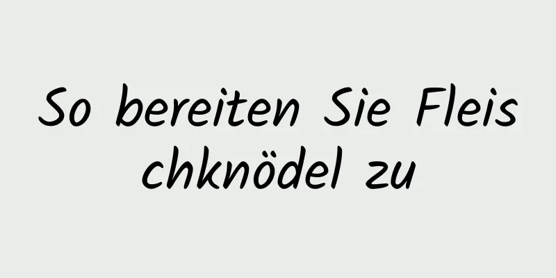 So bereiten Sie Fleischknödel zu