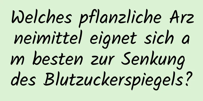Welches pflanzliche Arzneimittel eignet sich am besten zur Senkung des Blutzuckerspiegels?