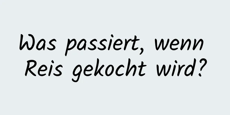 Was passiert, wenn Reis gekocht wird?