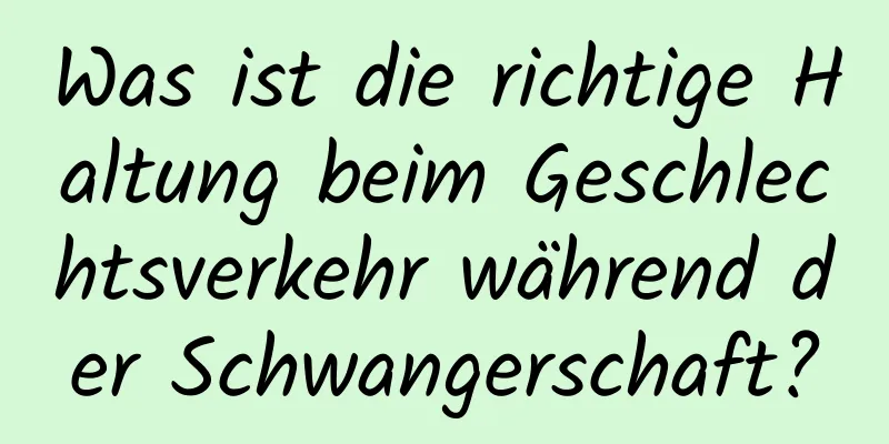 Was ist die richtige Haltung beim Geschlechtsverkehr während der Schwangerschaft?
