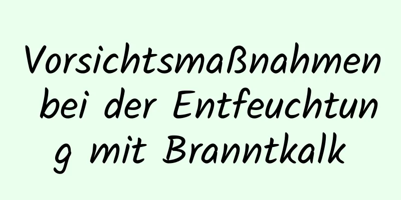 Vorsichtsmaßnahmen bei der Entfeuchtung mit Branntkalk