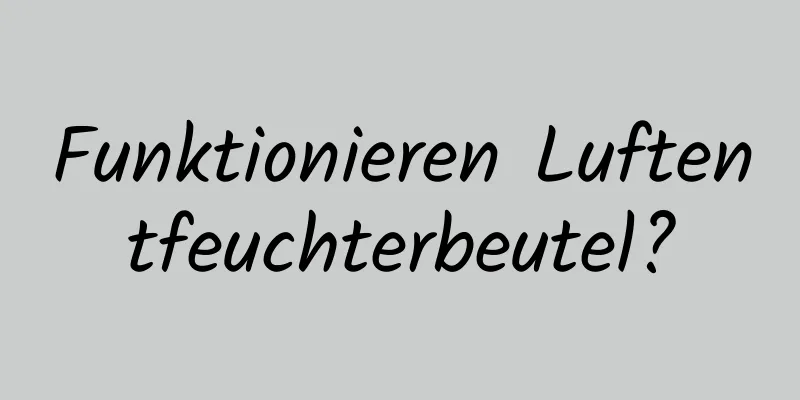 Funktionieren Luftentfeuchterbeutel?
