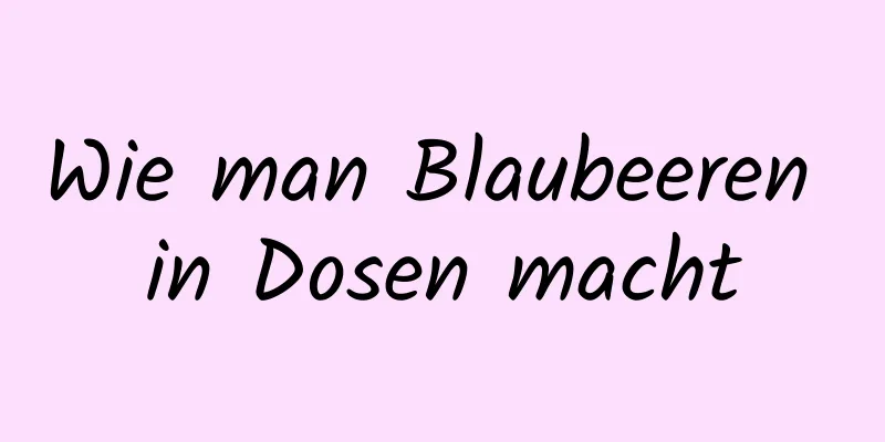 Wie man Blaubeeren in Dosen macht