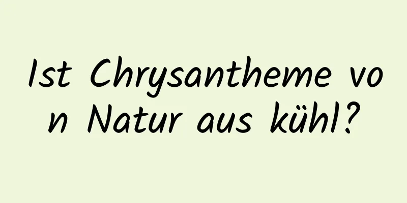 Ist Chrysantheme von Natur aus kühl?