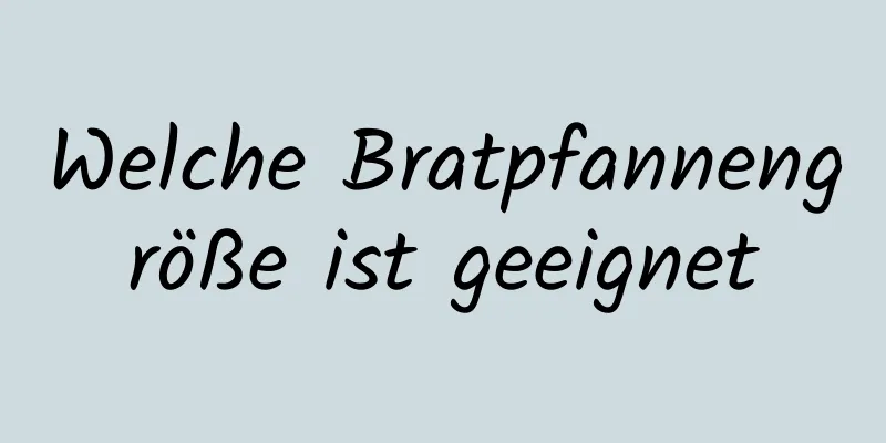 Welche Bratpfannengröße ist geeignet