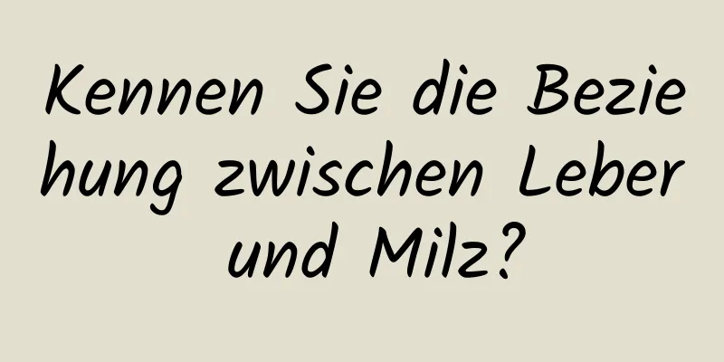 Kennen Sie die Beziehung zwischen Leber und Milz?
