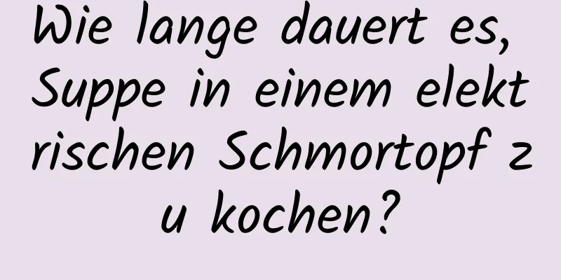 Wie lange dauert es, Suppe in einem elektrischen Schmortopf zu kochen?