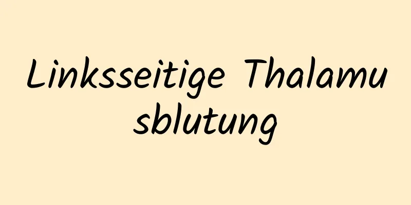 Linksseitige Thalamusblutung