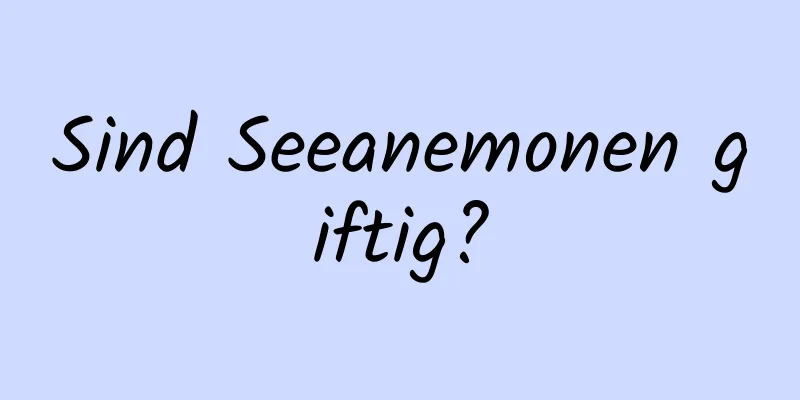Sind Seeanemonen giftig?