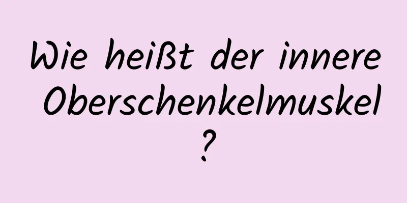 Wie heißt der innere Oberschenkelmuskel?