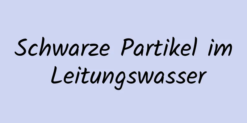 Schwarze Partikel im Leitungswasser