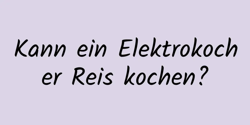 Kann ein Elektrokocher Reis kochen?