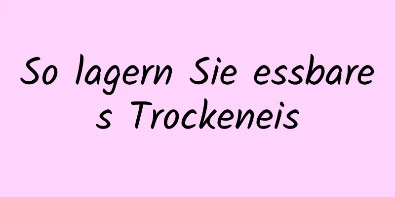 So lagern Sie essbares Trockeneis