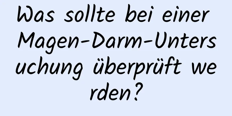 Was sollte bei einer Magen-Darm-Untersuchung überprüft werden?