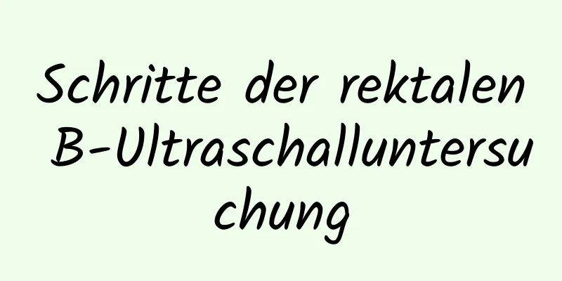 Schritte der rektalen B-Ultraschalluntersuchung