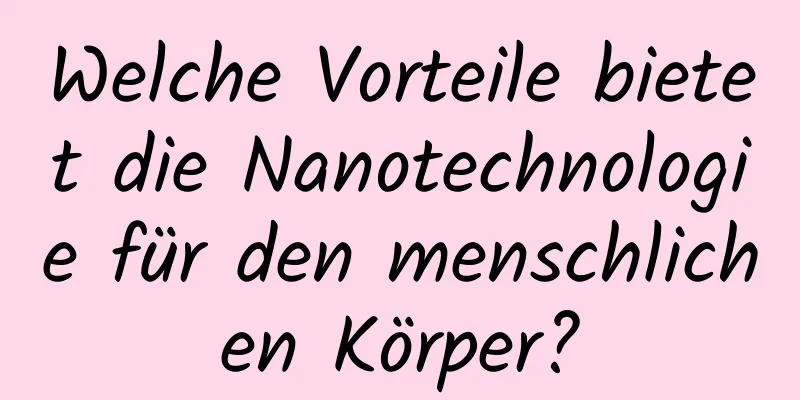 Welche Vorteile bietet die Nanotechnologie für den menschlichen Körper?
