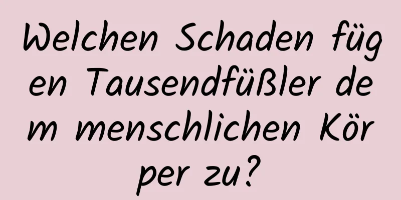 Welchen Schaden fügen Tausendfüßler dem menschlichen Körper zu?