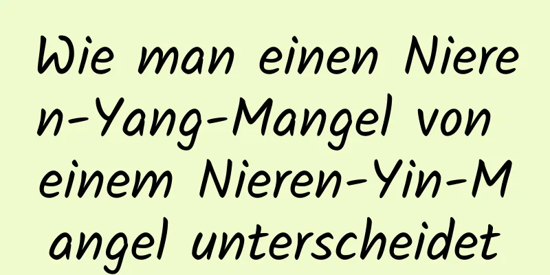 Wie man einen Nieren-Yang-Mangel von einem Nieren-Yin-Mangel unterscheidet