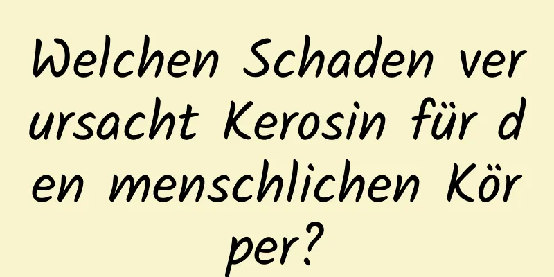 Welchen Schaden verursacht Kerosin für den menschlichen Körper?