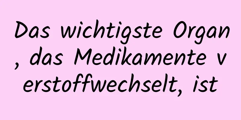 Das wichtigste Organ, das Medikamente verstoffwechselt, ist