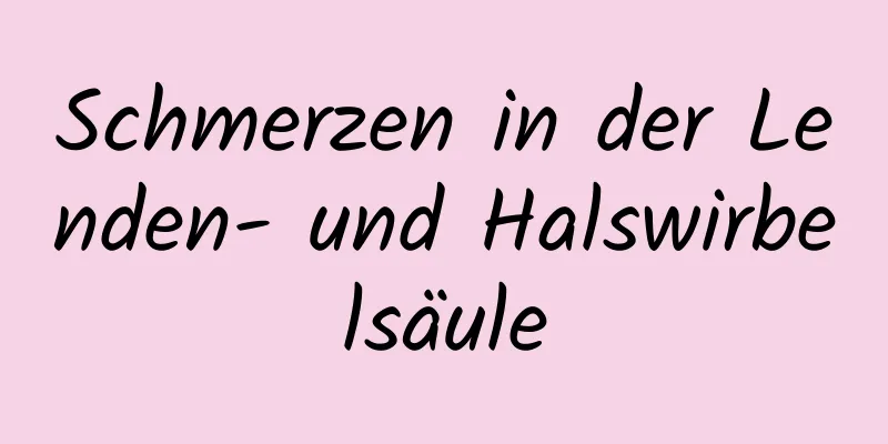 Schmerzen in der Lenden- und Halswirbelsäule