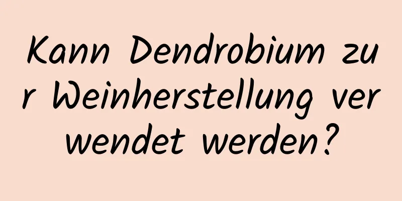 Kann Dendrobium zur Weinherstellung verwendet werden?