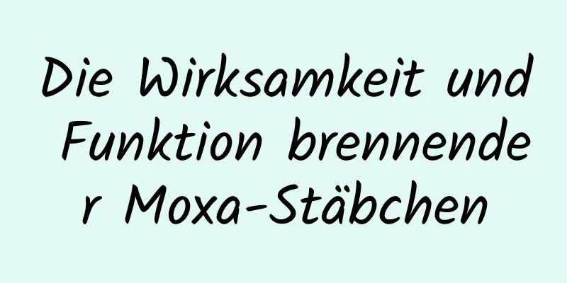 Die Wirksamkeit und Funktion brennender Moxa-Stäbchen