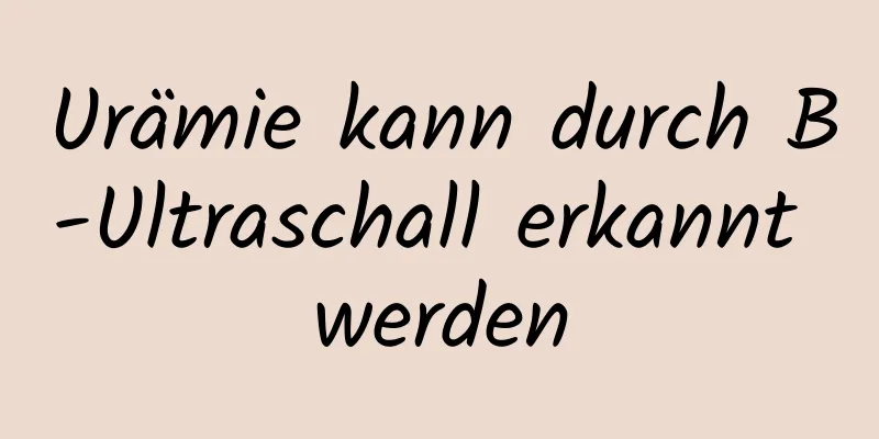 Urämie kann durch B-Ultraschall erkannt werden