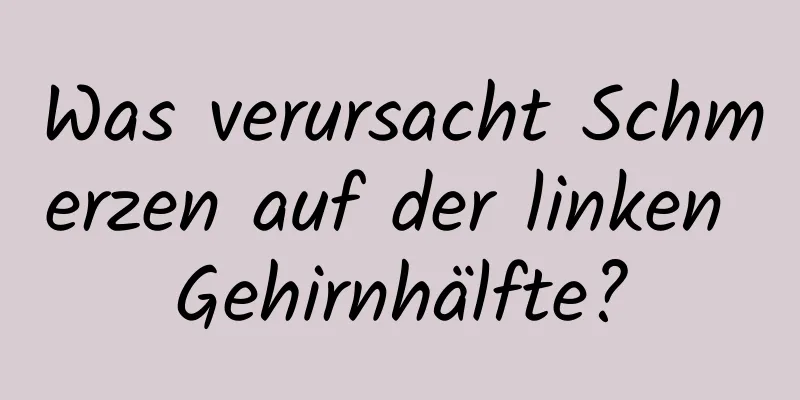 Was verursacht Schmerzen auf der linken Gehirnhälfte?