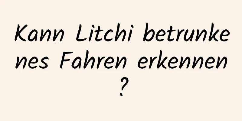 Kann Litchi betrunkenes Fahren erkennen?