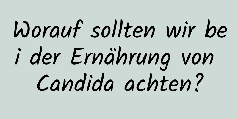 Worauf sollten wir bei der Ernährung von Candida achten?