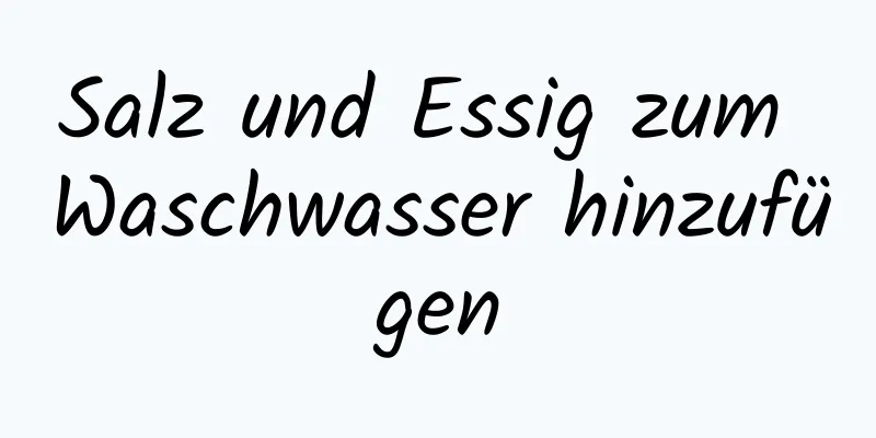 Salz und Essig zum Waschwasser hinzufügen