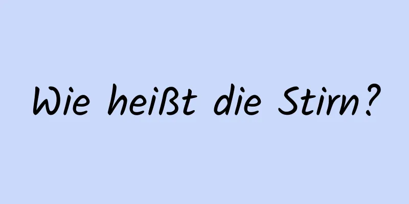 Wie heißt die Stirn?